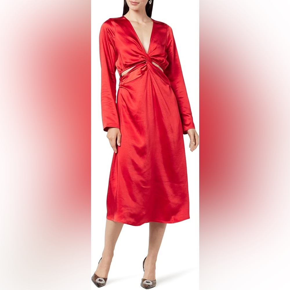 The Drop Chic Cutout Red Maxi Dress